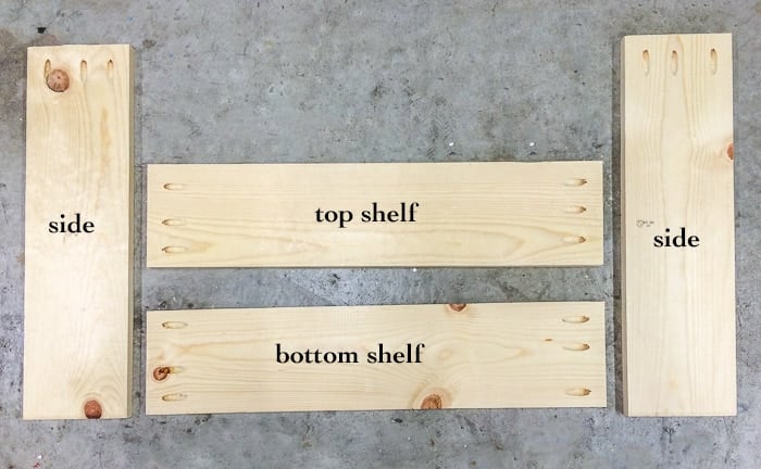 Making the cuts and pocket holes for the kids nightstand