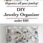 Wow! This DIY Jewelry organizer has everything I need! I can hang my necklaces, earrings, bracelets. And it looks like wall art too!