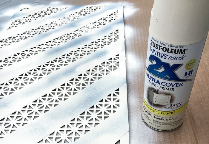 Spray painting the DIY jewelry organizer