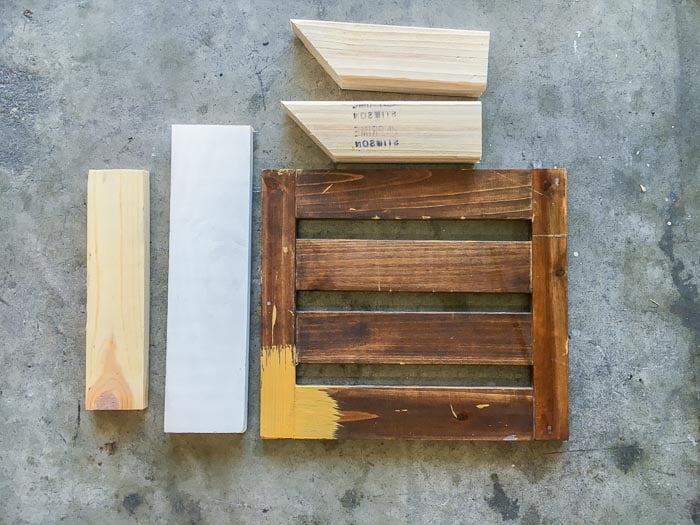 scrap wood and old shelf to build the desk organizer