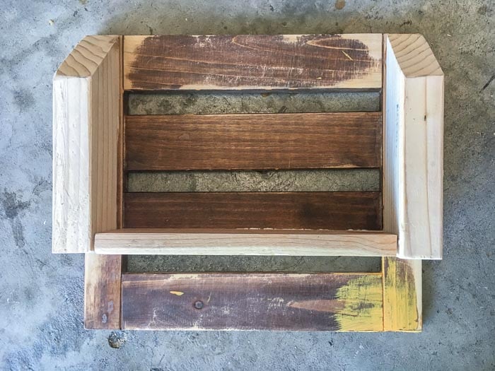 Attaching bottom shelf for the DIY desk organizer