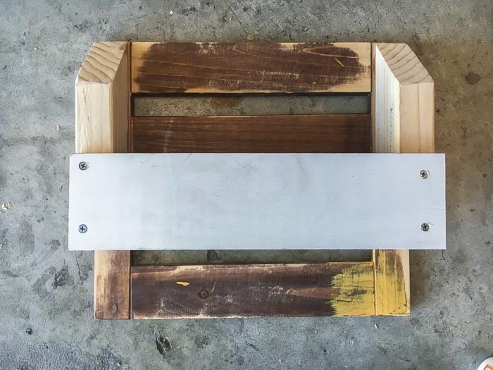 Adding the front rail of the DIY desk organizer