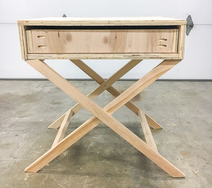 How to build a drawer for an X-leg accent table