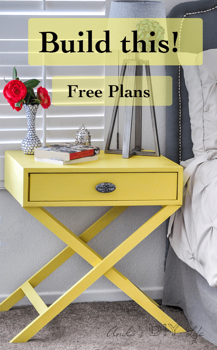 DIY nightstand idea | How to build an X-base accent table or nightstand