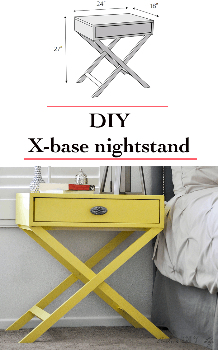 DIY nightstand idea | How to build an X-base accent table or nightstand with free plans