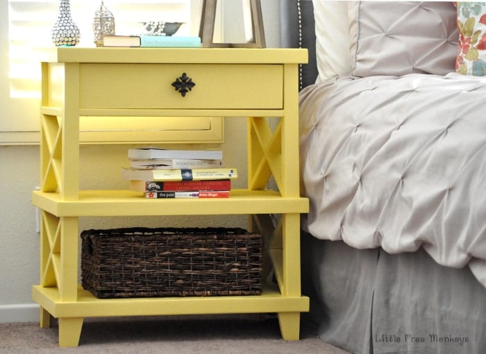 See how I build this Pottery Barn inspired DIY Clara Lattice bedside table with the Free Plans.