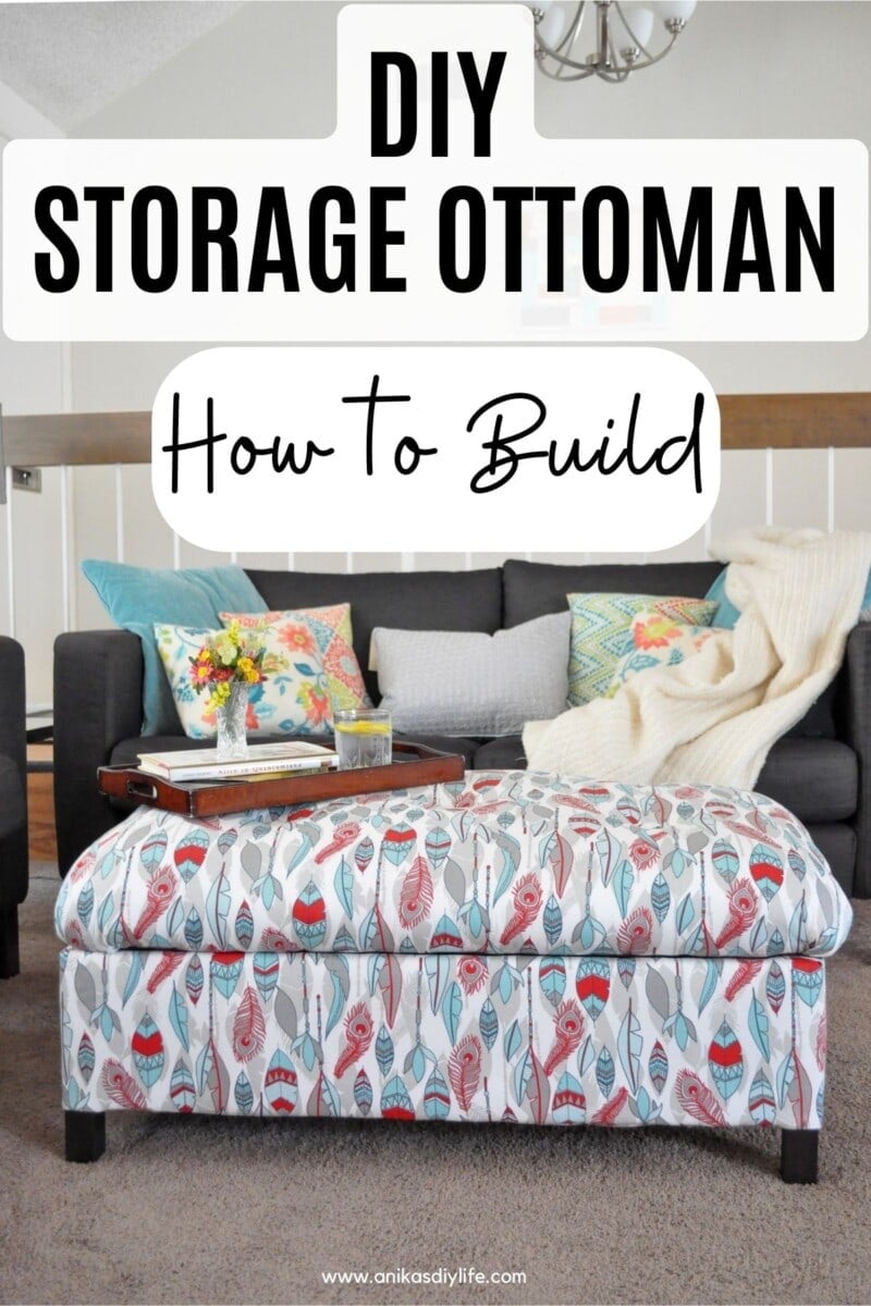 DIY Storage Ottoman with text