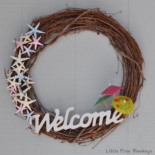 Make this easy DIY coastal wreath for under $10!