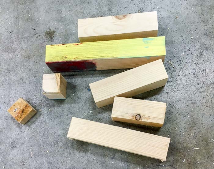 2x2 scraps to build the scrap wood candle holder