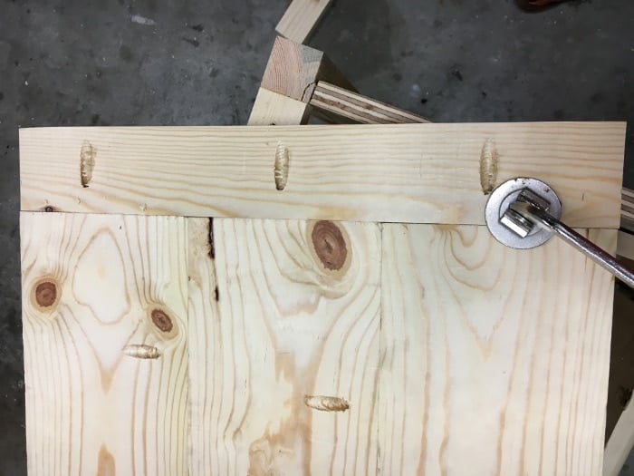 DIY Mirrored Console table- assembling the top ends