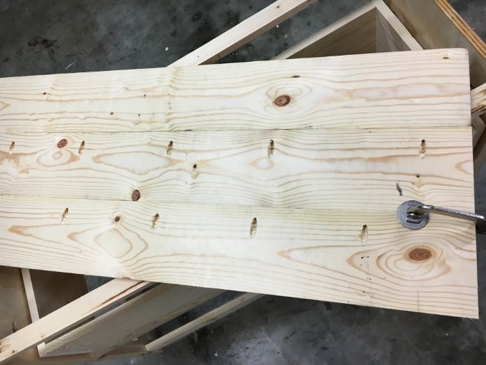 DIY Mirrored Console table- assembling the top