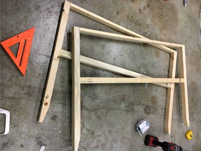 DIY mirrored Console table - build the frames