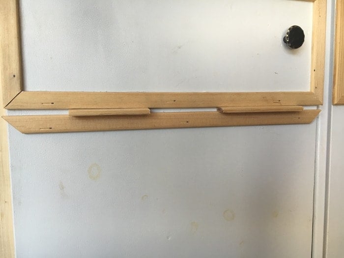 DIY Ikea Ivar cabinet hack attaching faux drawer faces