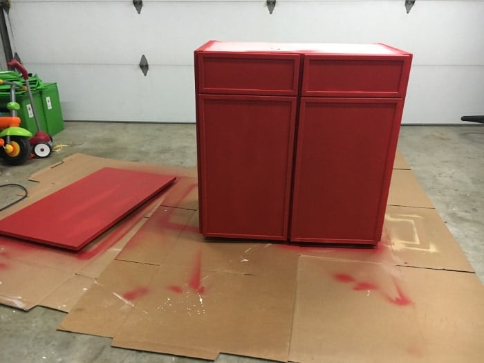 DIY Ikea Ivar cabinet gets painted