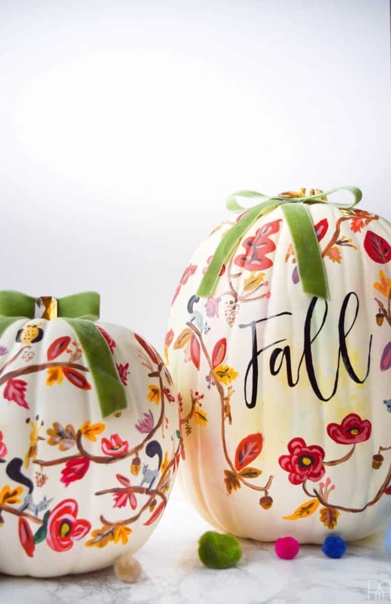 flower painted pumpkin