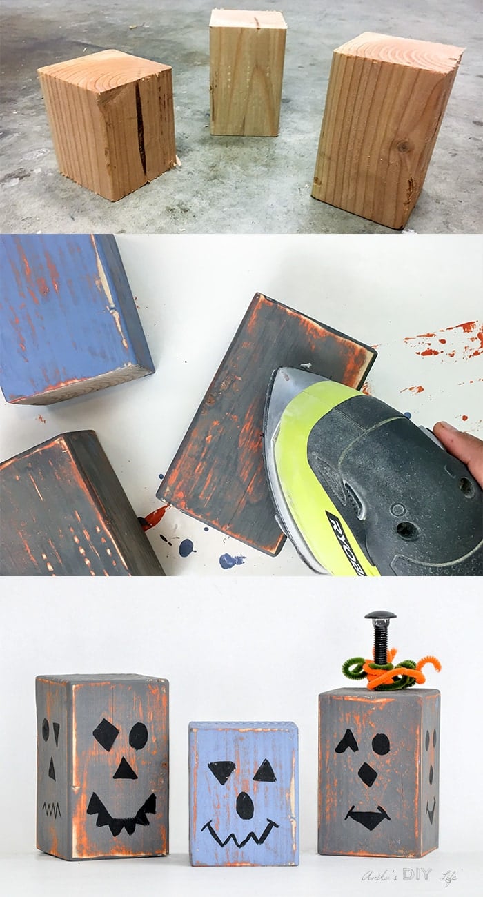 Such a fun and easy way to make this DIY wood pumpkins for fall decor!