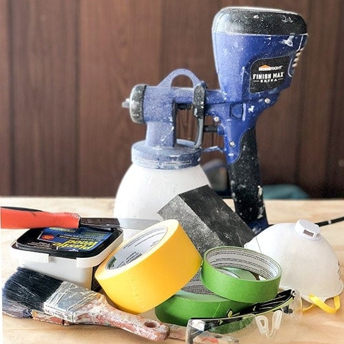 7 essential supplies needed to paint furniture. This list of painting tools is all you need to paint wood furniture for a professional look!