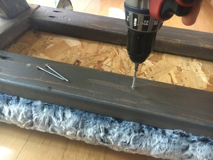 Attaching upholstered top to the bench frame