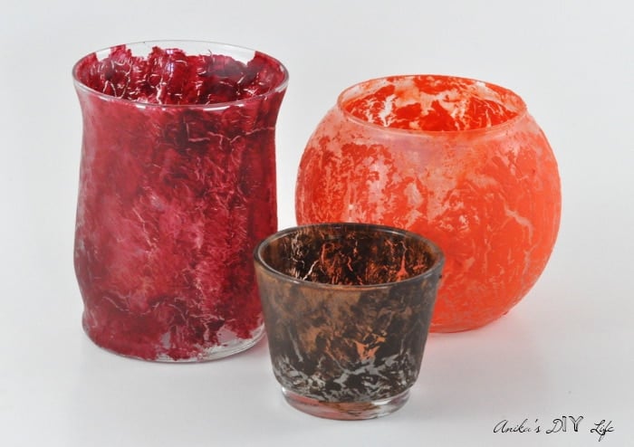 Make these Unique votives using an easy crackled paint technique without any special paints!