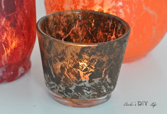 Make these Unique votives using an easy crackled paint technique without any special paints!