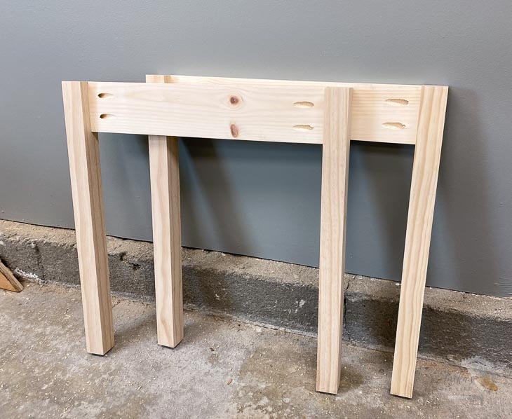 DIY childrens desk legs ready for assembly