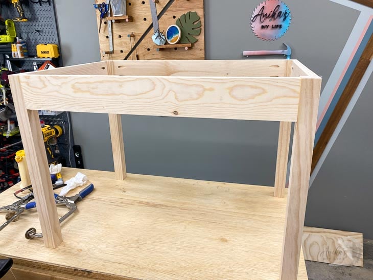basic leg frame for DIY Kids desk with storage