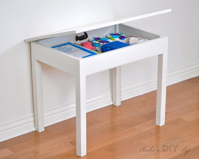 Easy DIY Kids table with storage | Build a schoolhouse desk. Easy beginner's build