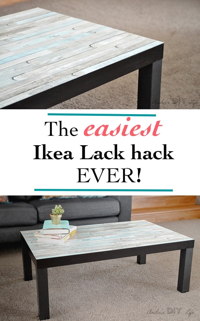 An easy Ikea Lack coffee table hack | faux wood Ikea Lack hack | Farmhouse Ikea Lack table hack
