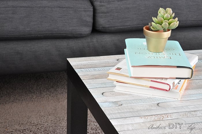 An easy Ikea Lack coffee table hack | faux wood Ikea Lack hack | Farmhouse Ikea Lack table hack