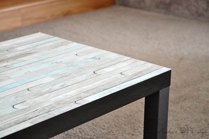 An easy Ikea Lack coffee table hack | faux wood Ikea Lack hack | Farmhouse Ikea Lack table hack