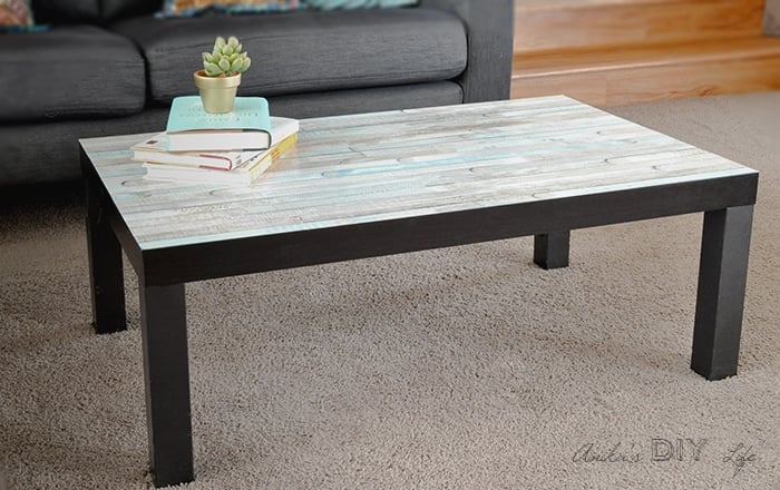 Ikea Lack coffee table hack | faux wood Ikea Lack hack | Farmhouse Ikea Lack table hack