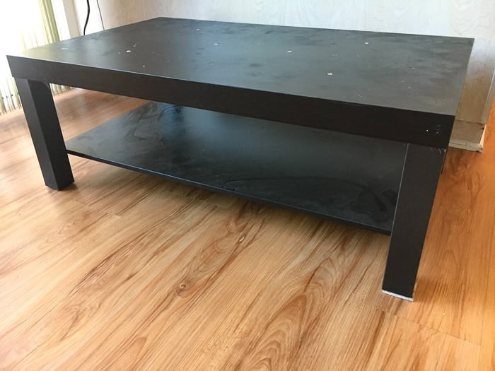 Ikea Lack coffee table hack | faux wood Ikea Lack hack | Farmhouse Ikea Lack table hack