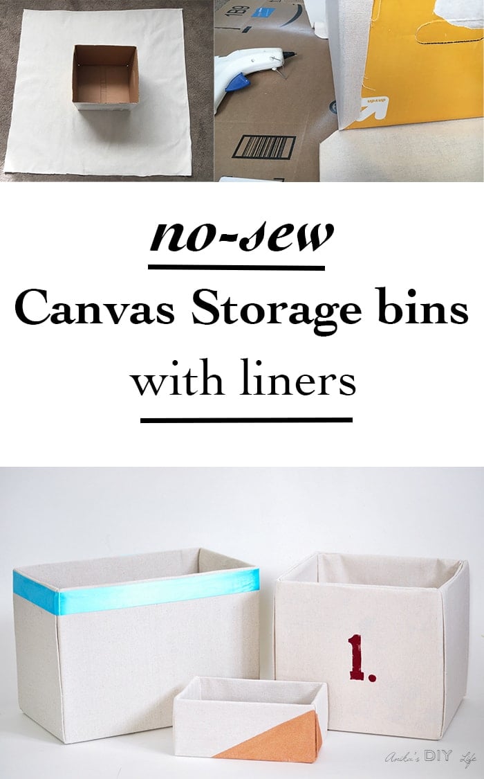 This is the best step by step tutorial for making no-sew fabric wrapped storage boxes. Drop cloth covered boxes make great canvas storage bins.