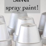 silver spray paint review text overlay on silver painted pots