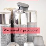 collection of silver spray paint cans with text overlay