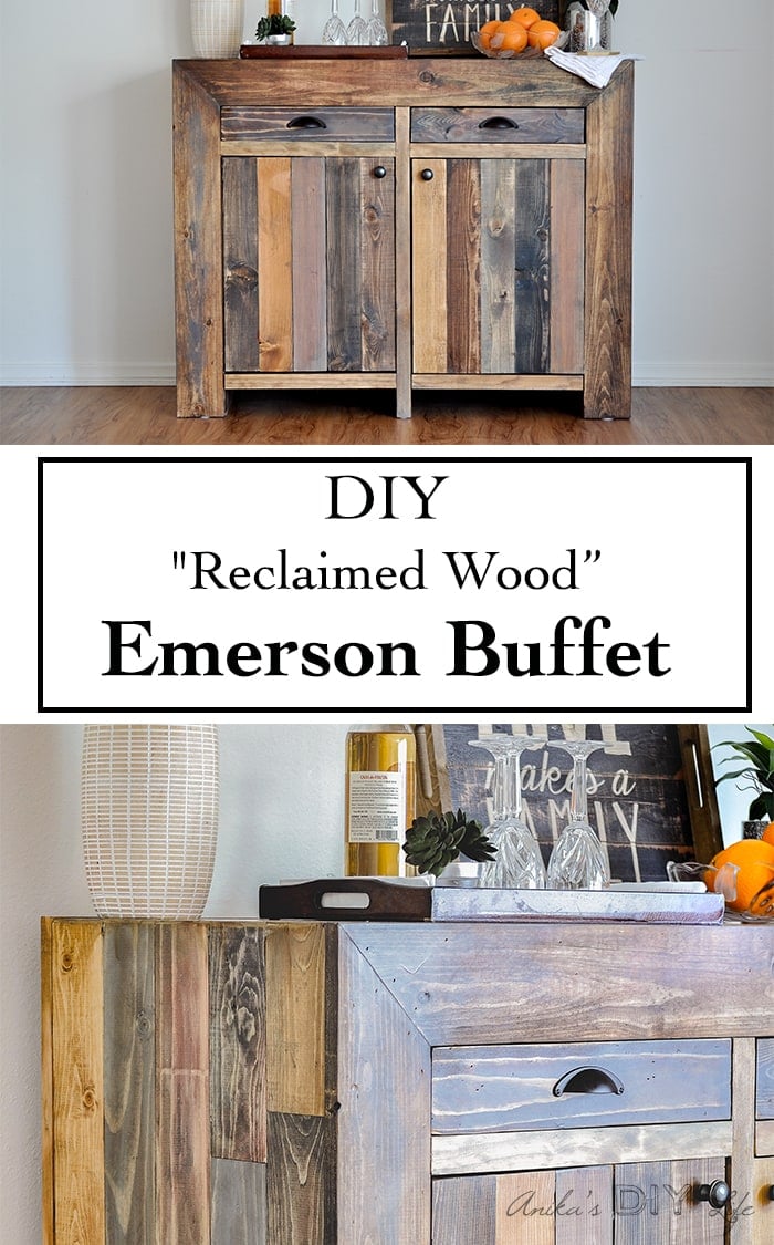 Step by step tutorial on how to build a West Elm inspired Emerson buffet/ sideboard with plans