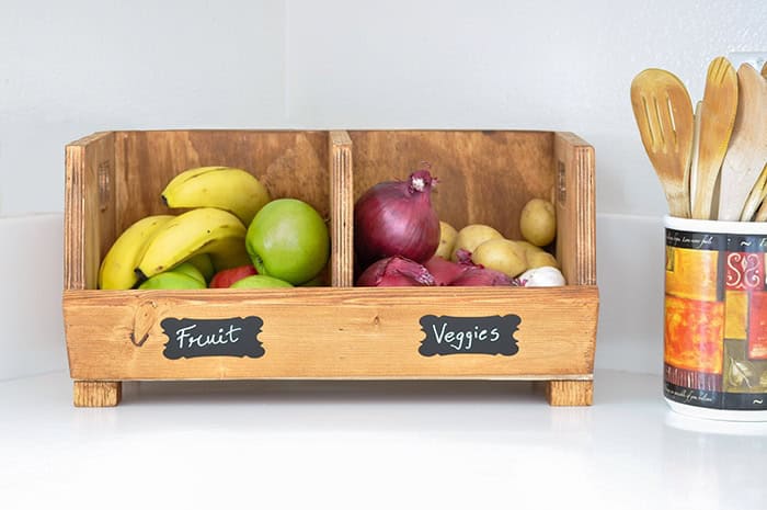 Easy DIY Vegetable storage Bin with divider | Perfect beginner woodworking project | Scrap wood project idea | kitchen organization solution