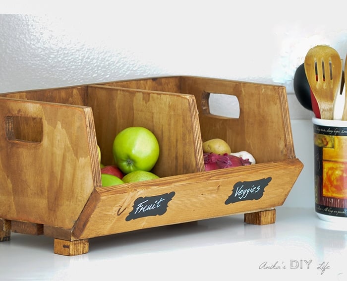 Easy DIY Vegetable storage Bin with divider | Perfect beginner woodworking project | Scrap wood project idea | kitchen organization solution