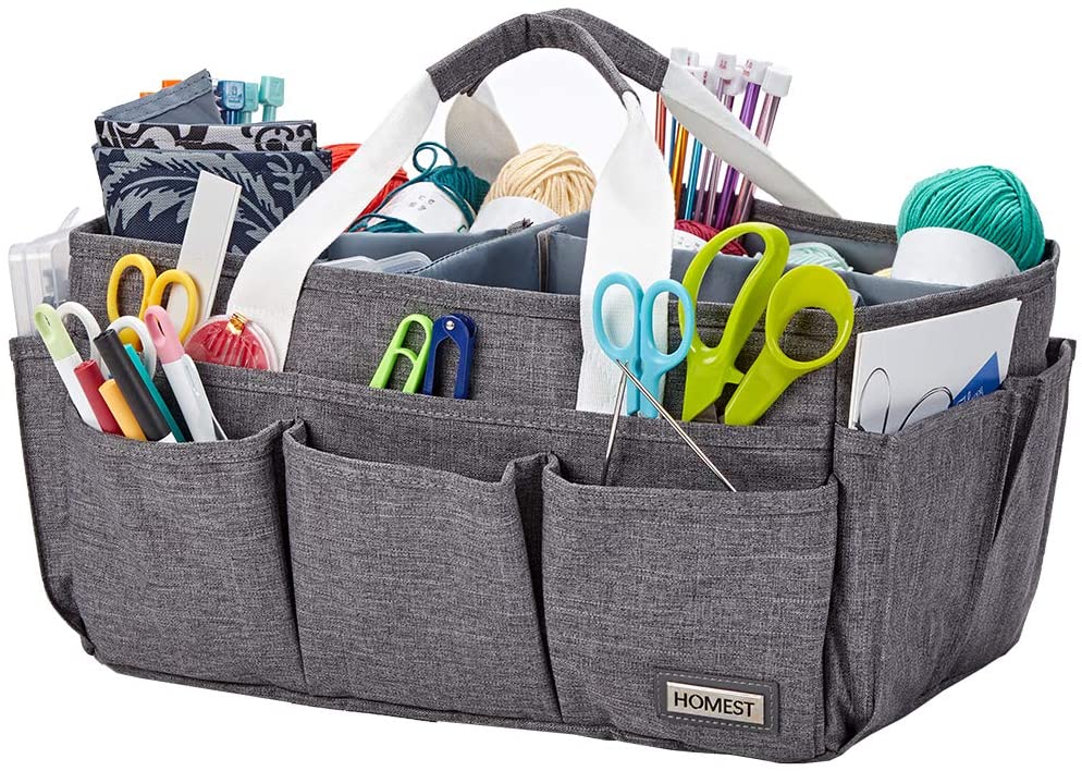 craft bag with pockets to store supplies