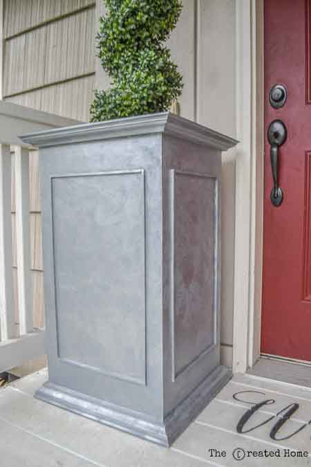 Faux zinc planter and many other wooden planter ideas