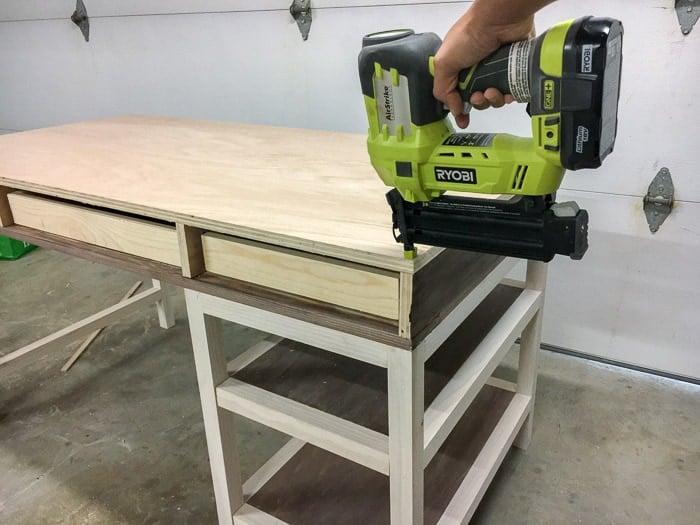 building a DIY desk with drawers and shelves