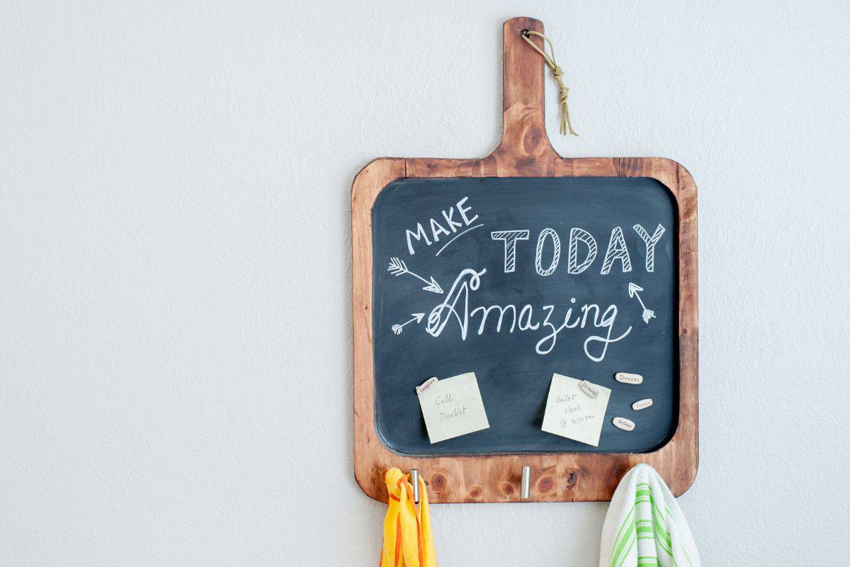 DIY magnetic chalkboard that says Make today amazing