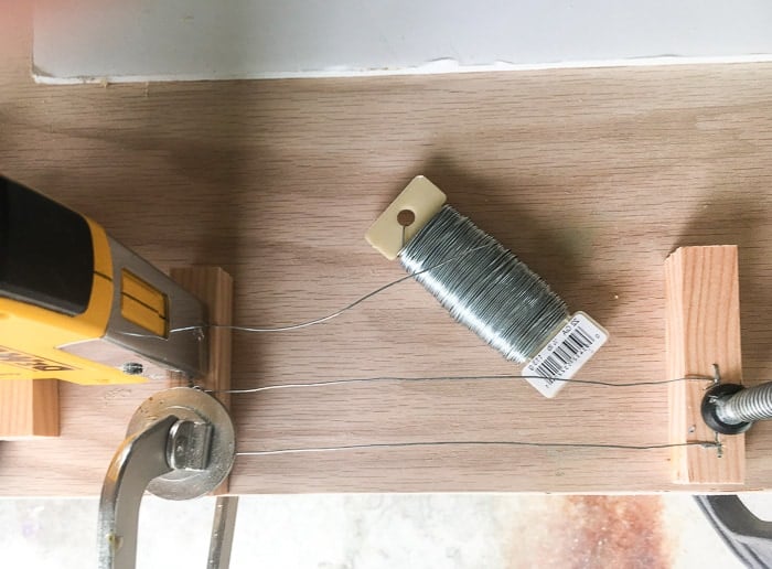 How to make a mason jar desk organizer with scrap wood and floral wire