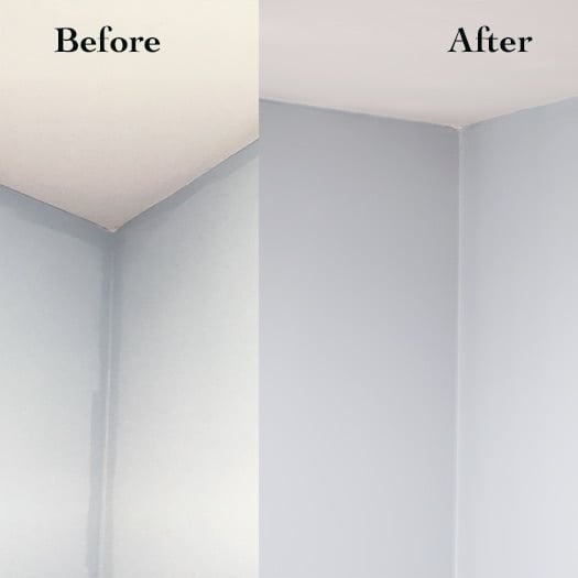 Uneven wall paint color between rolled and brushed on paint can be a huge disappointment. What I learned about it and how to fix it without repainting.