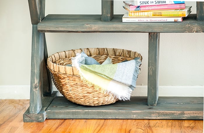 An easy X-leg console table for the entryway!