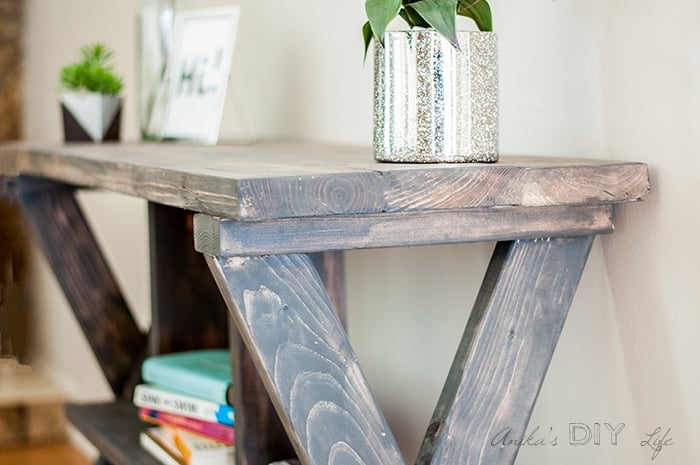 Make an easy DIY console table with X-leg
