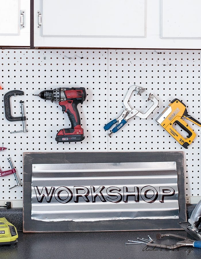 Easy DIY tutorial for Custom industrial sign for garage or workshop