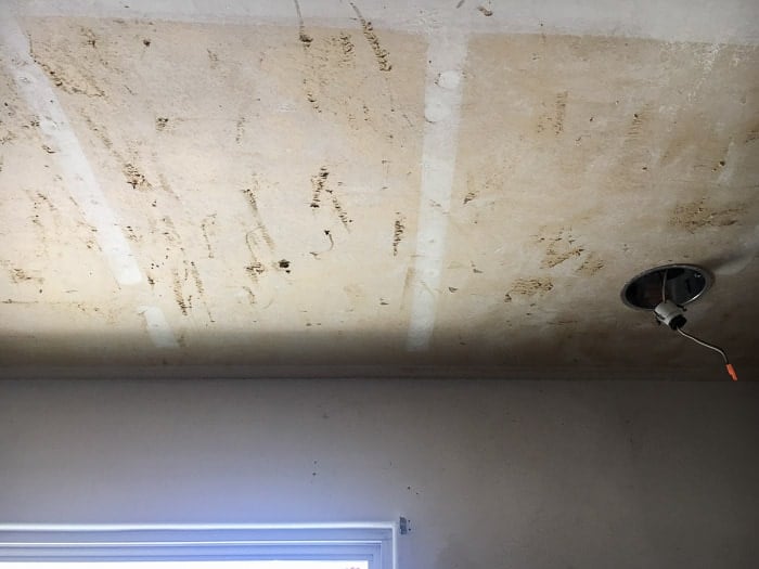 Ceiling after removing popcorn ceiling - how to paint a ceiling