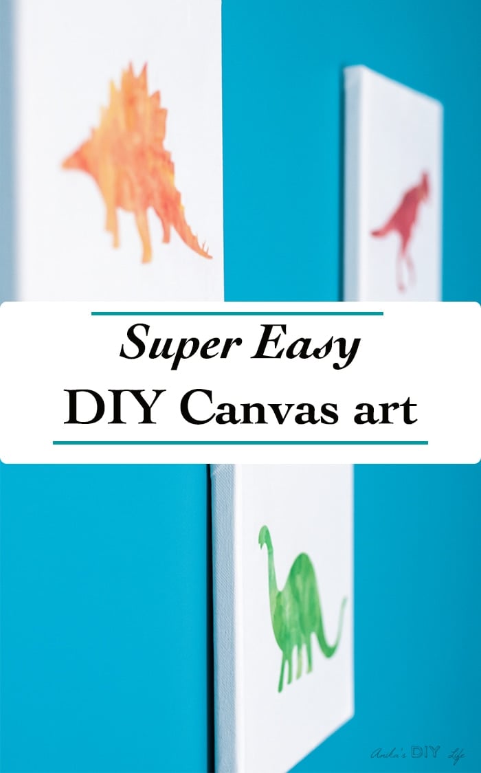 So easy!! canvas craft idea| Make your own DIY Canvas wall art | Nursery decor idea | Dinosuar | Kids room