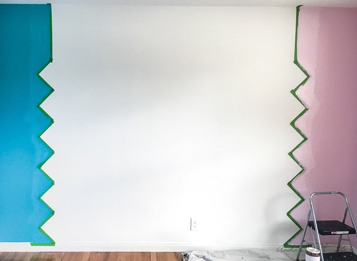 How to start painting a geometric colorful accent wall